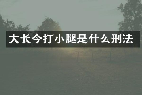 大长今打小腿是什么刑法