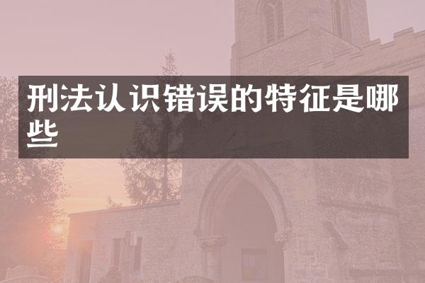 刑法认识错误的特征是哪些