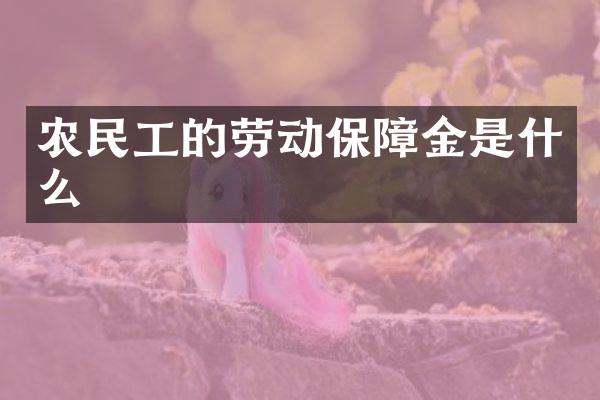 农民工的劳动保障金是什么