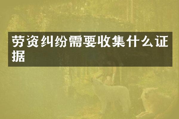 劳资纠纷需要收集什么证据