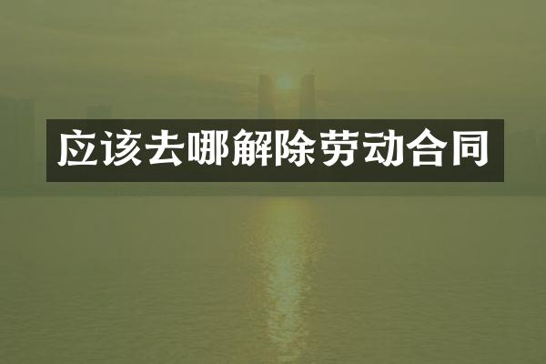 应该去哪解除劳动合同