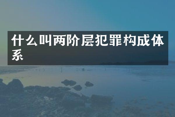什么叫两阶层犯罪构成体系