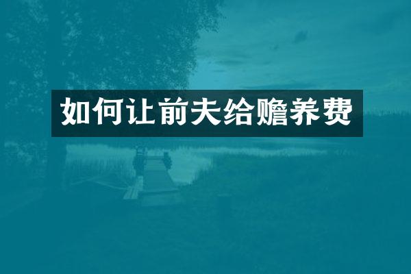 如何让前夫给赡养费