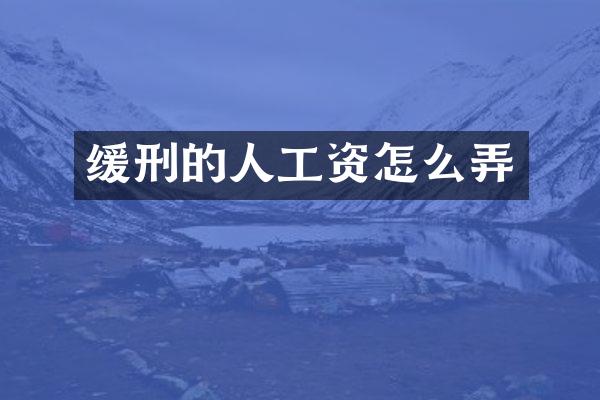 缓刑的人工资怎么弄