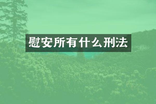 慰安所有什么刑法