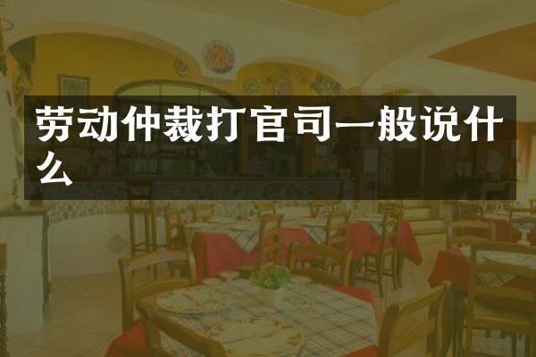 劳动仲裁打官司一般说什么