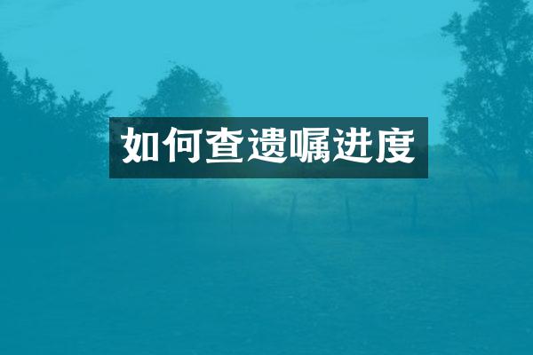 如何查遗嘱进度