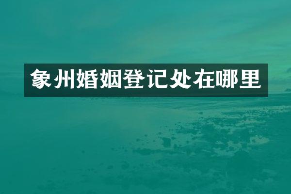 象州婚姻登记处在哪里