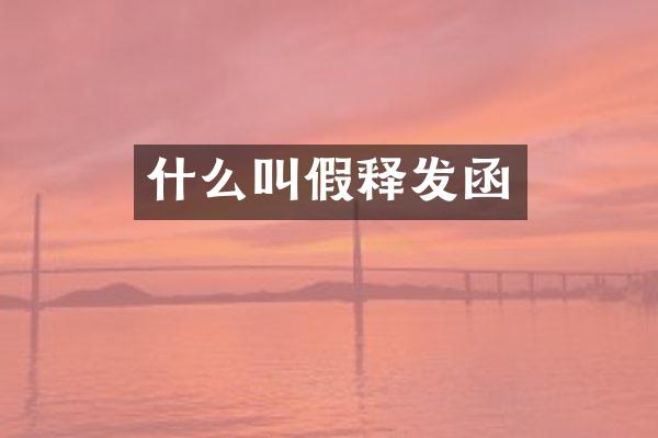 什么叫假释发函