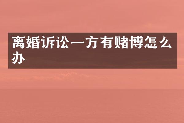 离婚诉讼一方有怎么办