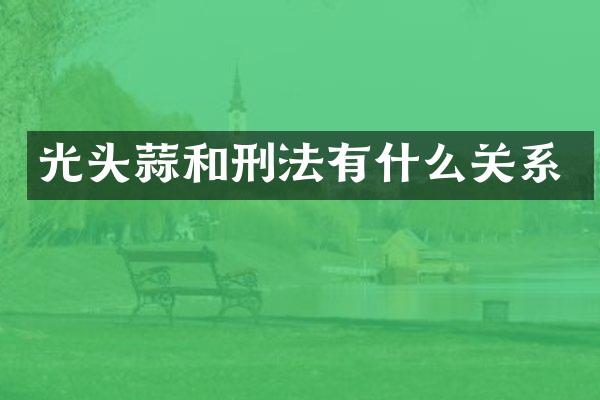 光头蒜和刑法有什么关系