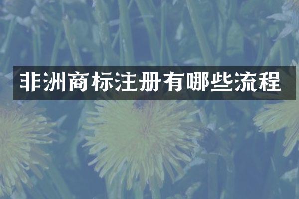 非洲商标注册有哪些流程