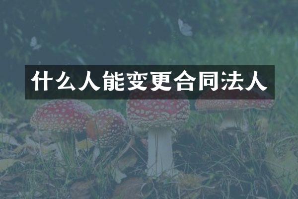 什么人能变更合同法人