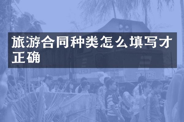 旅游合同种类怎么填写才正确