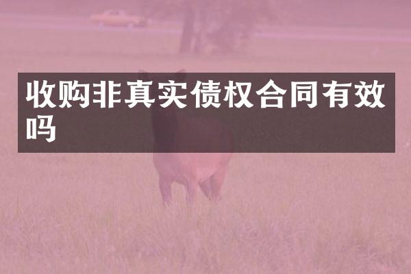 收购非真实债权合同有效吗