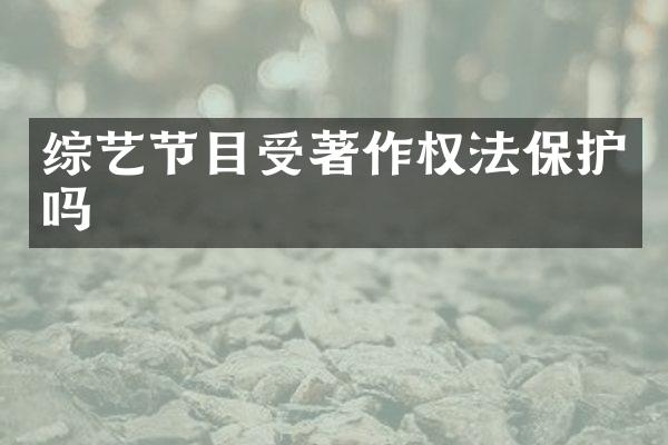 综艺节目受著作权法保护吗