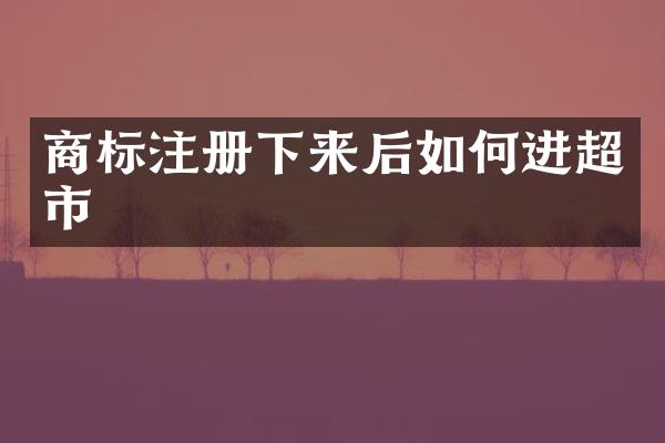 商标注册下来后如何进超市