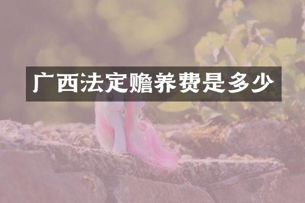 广西法定赡养费是多少