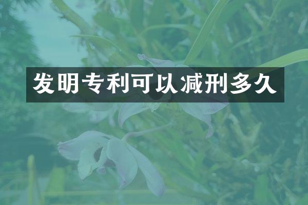 发明专利可以减刑多久