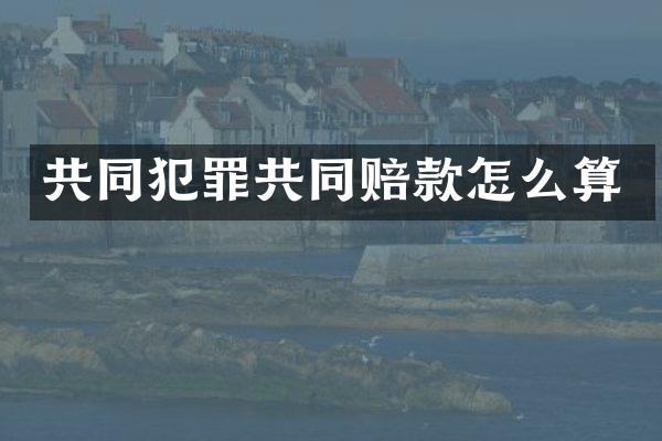 共同犯罪共同赔款怎么算