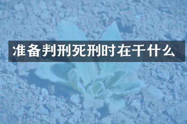 准备判刑死刑时在干什么
