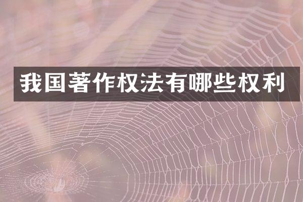 我国著作权法有哪些权利
