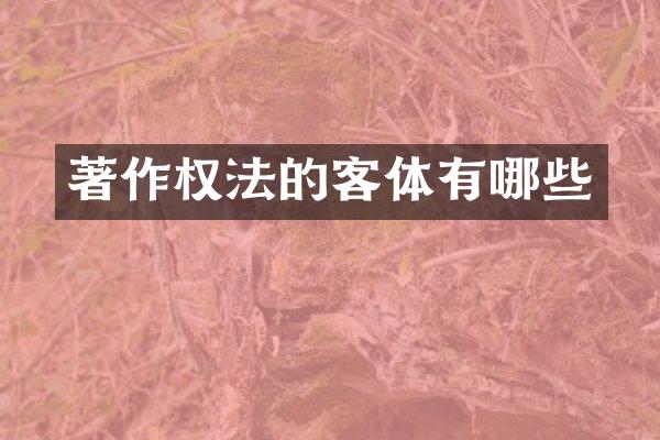 著作权法的客体有哪些