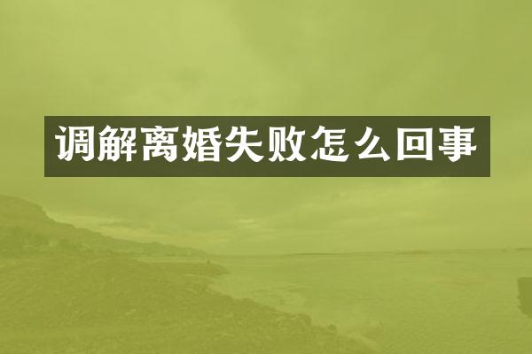 调解离婚失败怎么回事