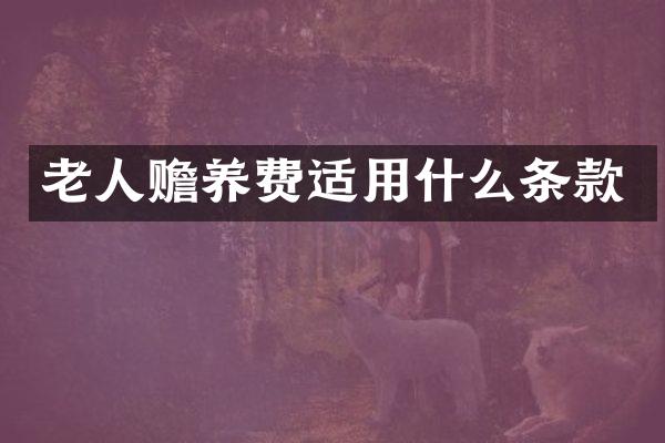 老人赡养费适用什么条款
