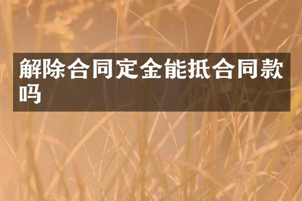 解除合同定金能抵合同款吗