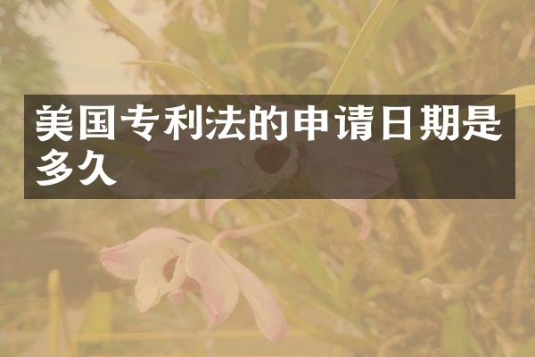 美国专利法的申请日期是多久