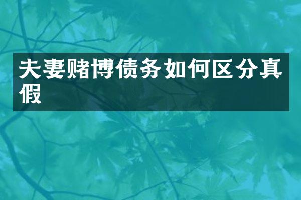 夫妻债务如何区分真假