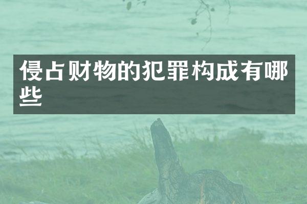 侵占财物的犯罪构成有哪些