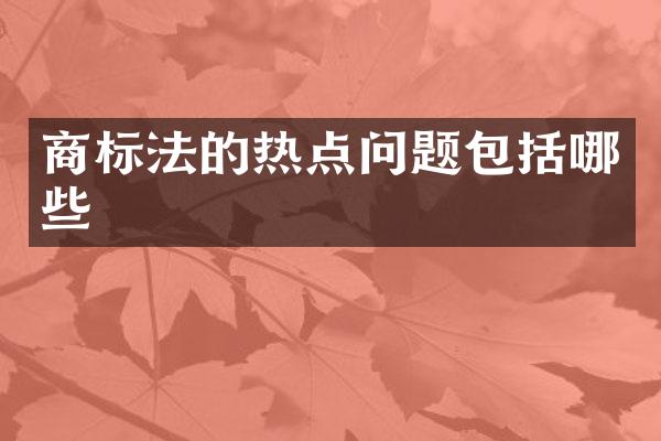 商标法的热点问题包括哪些