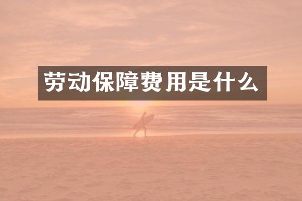 劳动保障费用是什么