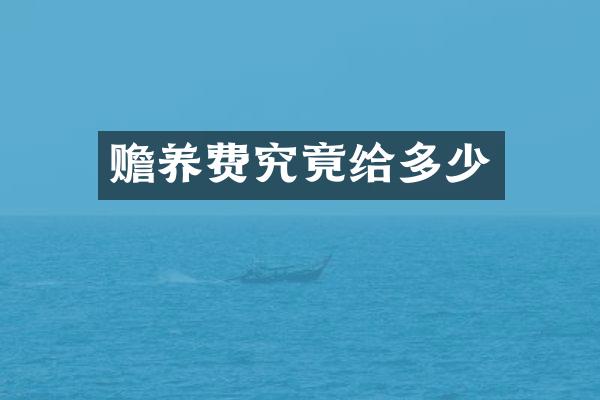 赡养费究竟给多少