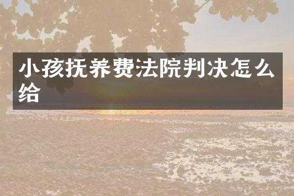 小孩抚养费法院判决怎么给