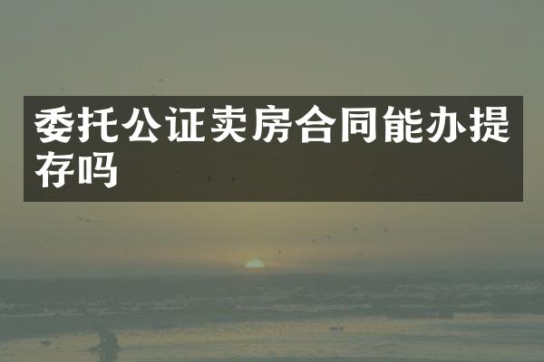 委托公证卖房合同能办提存吗