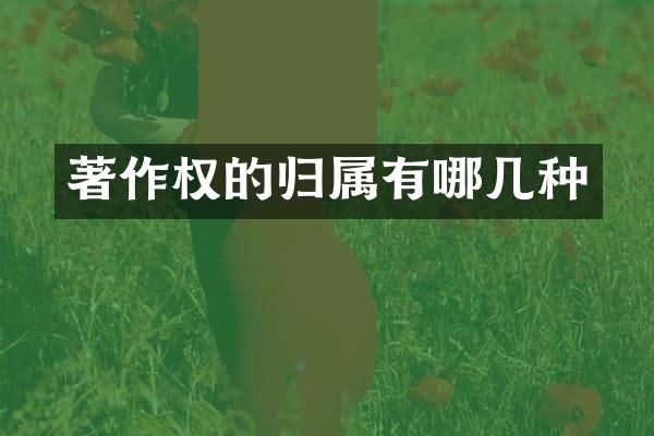 著作权的归属有哪几种