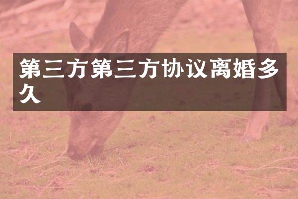 第三方第三方协议离婚多久