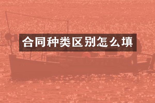 合同种类区别怎么填