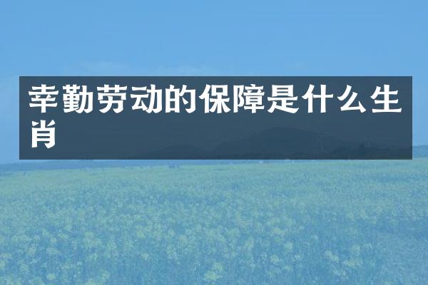 幸勤劳动的保障是什么生肖