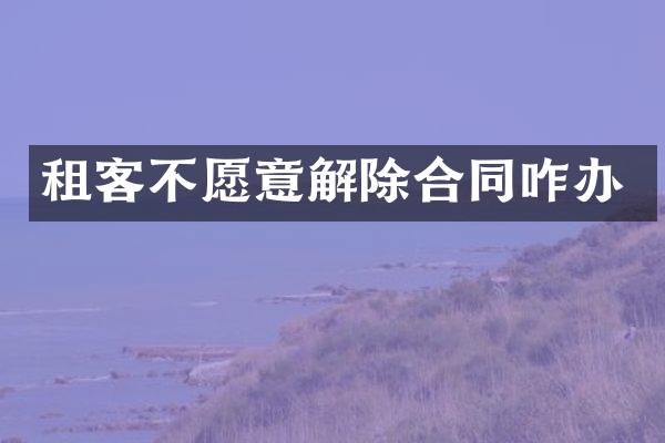 租客不愿意解除合同咋办
