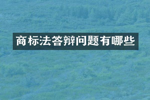 商标法答辩问题有哪些