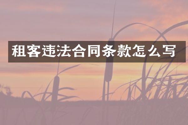 租客违法合同条款怎么写