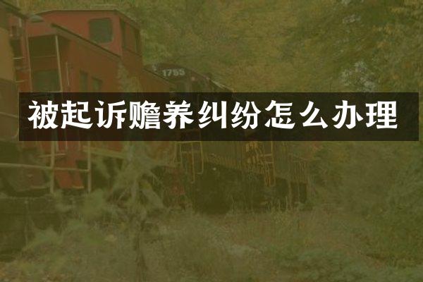 被起诉赡养纠纷怎么办理