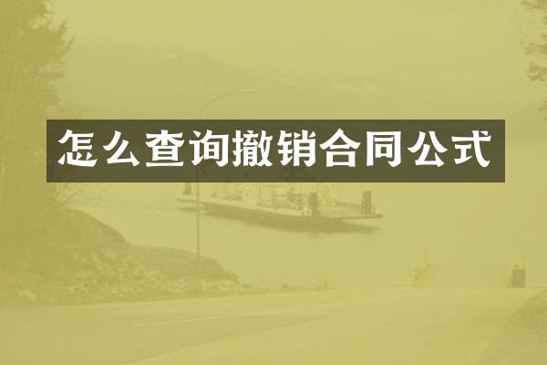 怎么查询撤销合同公式