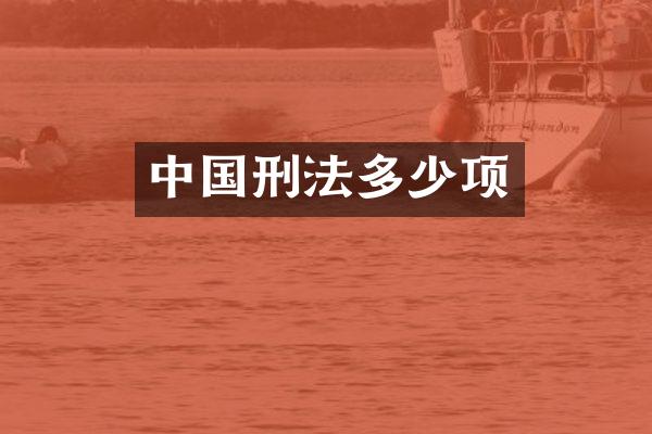 中国刑法多少项