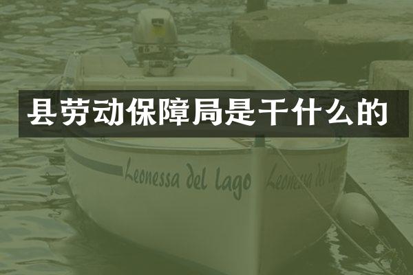 县劳动保障局是干什么的