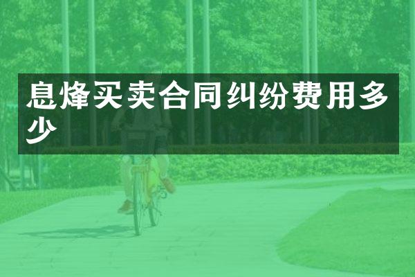 息烽买卖合同纠纷费用多少